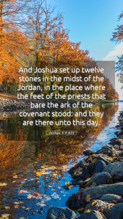 Picture 05 - Joshua 4:9 ASV Mobile Phone Wallpaper - And Joshua set up twelve stones in the midst of - Mobile Bible Verse Wallpaper