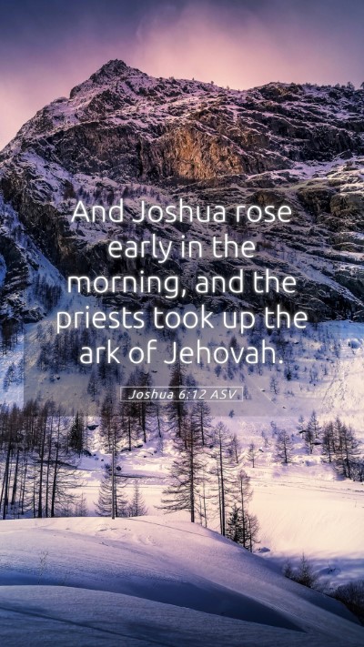 Picture 05 - Joshua 6:12 ASV Mobile Phone Wallpaper - And Joshua rose early in the morning, and the - Mobile Bible Verse Wallpaper