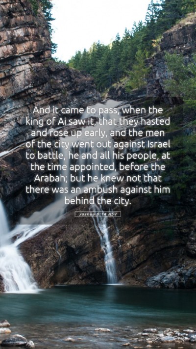 Picture 05 - Joshua 8:14 ASV Mobile Phone Wallpaper - And it came to pass, when the king of Ai saw it, - Mobile Bible Verse Wallpaper