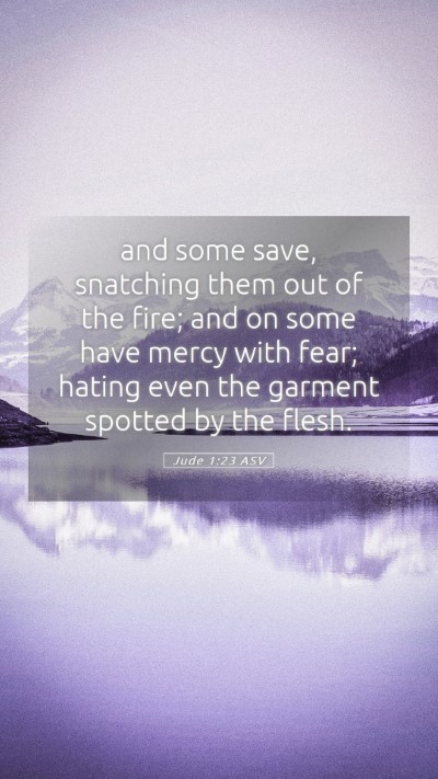 Picture 05 - Jude 1:23 ASV Mobile Phone Wallpaper - and some save, snatching them out of the fire; - Mobile Bible Verse Wallpaper