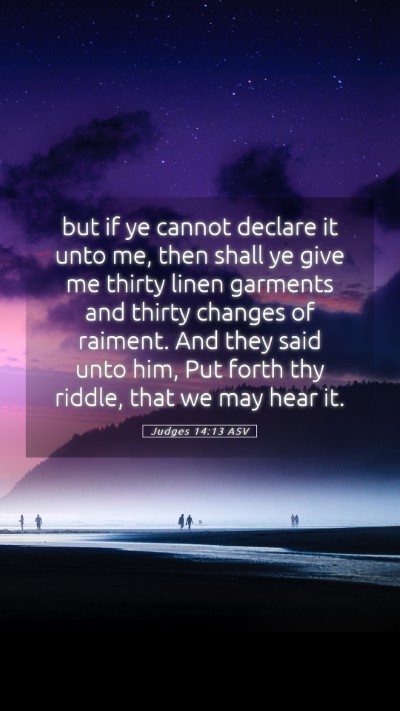 Picture 05 - Judges 14:13 ASV Mobile Phone Wallpaper - but if ye cannot declare it unto me, then shall - Mobile Bible Verse Wallpaper