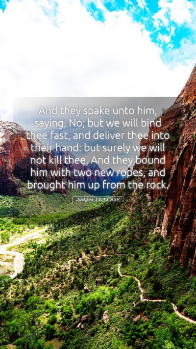Picture 05 - Judges 15:13 ASV Mobile Phone Wallpaper - And they spake unto him, saying, No; but we will - Mobile Bible Verse Wallpaper