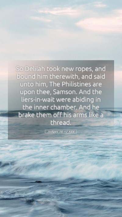 Picture 05 - Judges 16:12 ASV Mobile Phone Wallpaper - So Delilah took new ropes, and bound him - Mobile Bible Verse Wallpaper