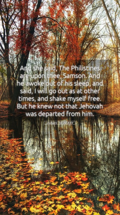 Picture 05 - Judges 16:20 ASV Mobile Phone Wallpaper - And she said, The Philistines are upon thee, - Mobile Bible Verse Wallpaper