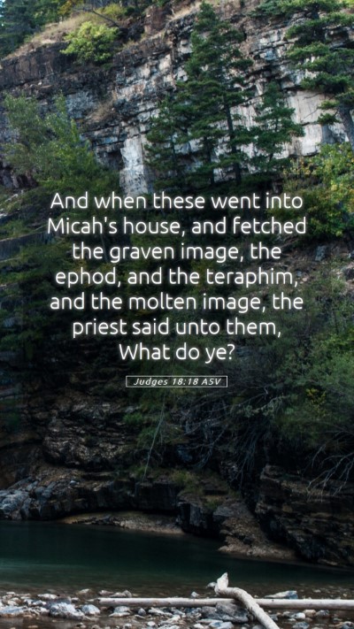 Picture 05 - Judges 18:18 ASV Mobile Phone Wallpaper - And when these went into Micah's house, and - Mobile Bible Verse Wallpaper
