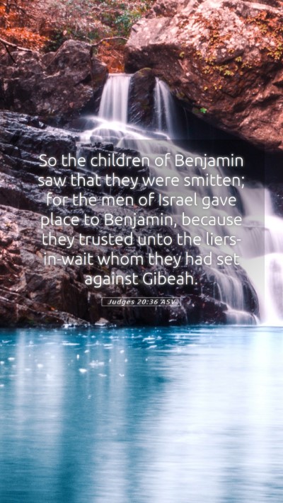 Picture 05 - Judges 20:36 ASV Mobile Phone Wallpaper - So the children of Benjamin saw that they were - Mobile Bible Verse Wallpaper
