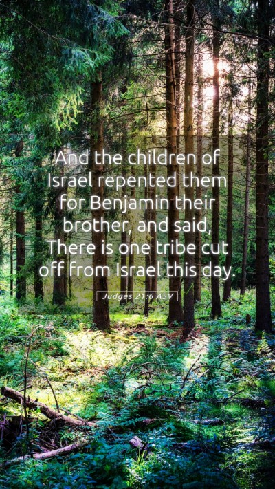 Picture 05 - Judges 21:6 ASV Mobile Phone Wallpaper - And the children of Israel repented them for - Mobile Bible Verse Wallpaper