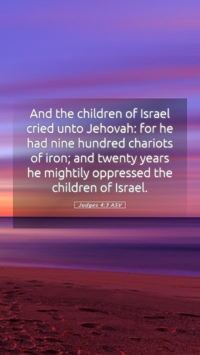 Picture 05 - Judges 4:3 ASV Mobile Phone Wallpaper - And the children of Israel cried unto Jehovah: - Mobile Bible Verse Wallpaper