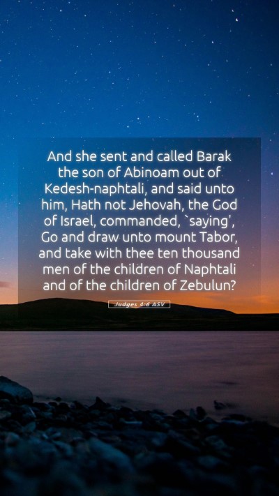 Picture 05 - Judges 4:6 ASV Mobile Phone Wallpaper - And she sent and called Barak the son of Abinoam - Mobile Bible Verse Wallpaper
