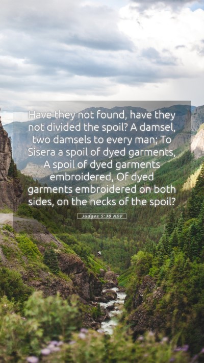Picture 05 - Judges 5:30 ASV Mobile Phone Wallpaper - Have they not found, have they not divided the - Mobile Bible Verse Wallpaper