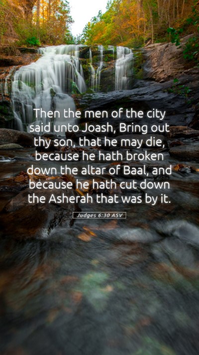 Picture 05 - Judges 6:30 ASV Mobile Phone Wallpaper - Then the men of the city said unto Joash, Bring - Mobile Bible Verse Wallpaper