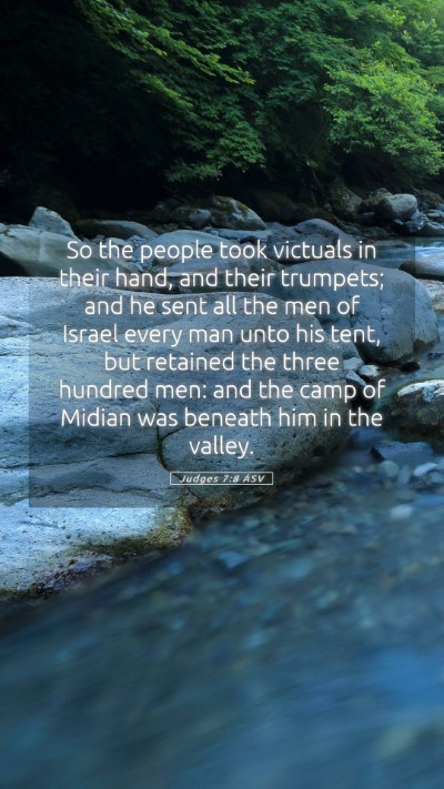 Picture 05 - Judges 7:8 ASV Mobile Phone Wallpaper - So the people took victuals in their hand, and - Mobile Bible Verse Wallpaper