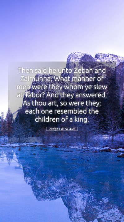 Picture 05 - Judges 8:18 ASV Mobile Phone Wallpaper - Then said he unto Zebah and Zalmunna, What manner - Mobile Bible Verse Wallpaper