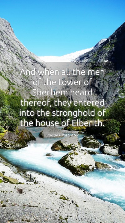 Picture 05 - Judges 9:46 ASV Mobile Phone Wallpaper - And when all the men of the tower of Shechem - Mobile Bible Verse Wallpaper