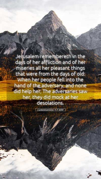 Picture 05 - Lamentations 1:7 ASV Mobile Phone Wallpaper - Jerusalem remembereth in the days of her - Mobile Bible Verse Wallpaper