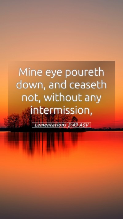 Picture 05 - Lamentations 3:49 ASV Mobile Phone Wallpaper - Mine eye poureth down, and ceaseth not, without - Mobile Bible Verse Wallpaper