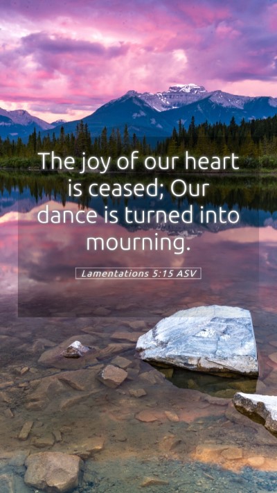 Picture 05 - Lamentations 5:15 ASV Mobile Phone Wallpaper - The joy of our heart is ceased; Our dance is - Mobile Bible Verse Wallpaper