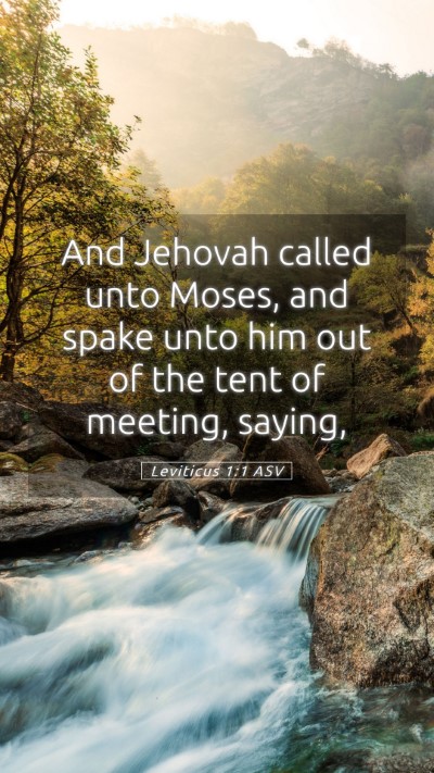 Picture 05 - Leviticus 1:1 ASV Mobile Phone Wallpaper - And Jehovah called unto Moses, and spake unto him - Mobile Bible Verse Wallpaper