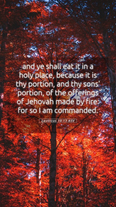 Picture 05 - Leviticus 10:13 ASV Mobile Phone Wallpaper - and ye shall eat it in a holy place, because it - Mobile Bible Verse Wallpaper