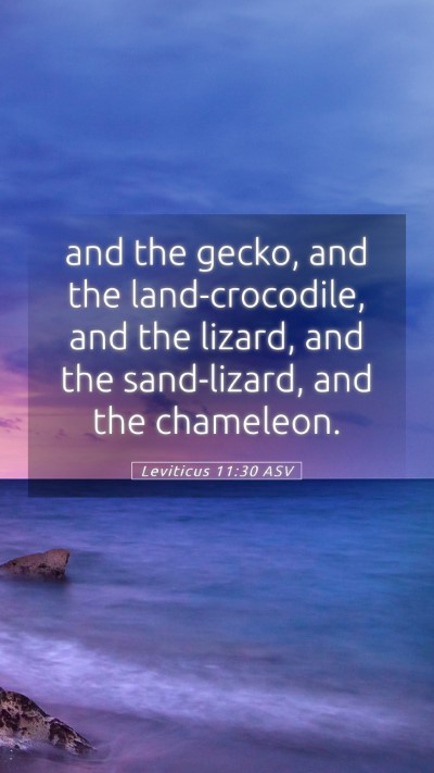 Picture 05 - Leviticus 11:30 ASV Mobile Phone Wallpaper - and the gecko, and the land-crocodile, and the - Mobile Bible Verse Wallpaper