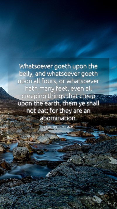 Picture 05 - Leviticus 11:42 ASV Mobile Phone Wallpaper - Whatsoever goeth upon the belly, and whatsoever - Mobile Bible Verse Wallpaper