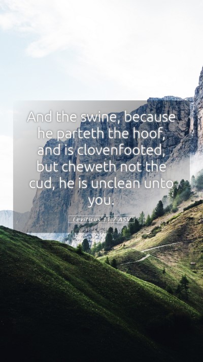 Picture 05 - Leviticus 11:7 ASV Mobile Phone Wallpaper - And the swine, because he parteth the hoof, and - Mobile Bible Verse Wallpaper