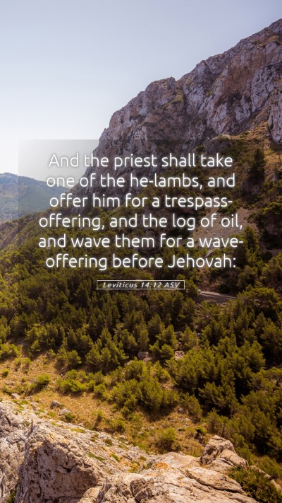 Picture 05 - Leviticus 14:12 ASV Mobile Phone Wallpaper - And the priest shall take one of the he-lambs, - Mobile Bible Verse Wallpaper