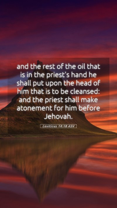 Picture 05 - Leviticus 14:18 ASV Mobile Phone Wallpaper - and the rest of the oil that is in the priest's - Mobile Bible Verse Wallpaper