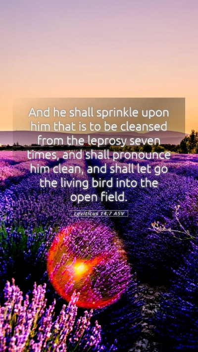 Picture 05 - Leviticus 14:7 ASV Mobile Phone Wallpaper - And he shall sprinkle upon him that is to be - Mobile Bible Verse Wallpaper