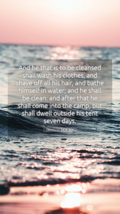 Picture 05 - Leviticus 14:8 ASV Mobile Phone Wallpaper - And he that is to be cleansed shall wash his - Mobile Bible Verse Wallpaper