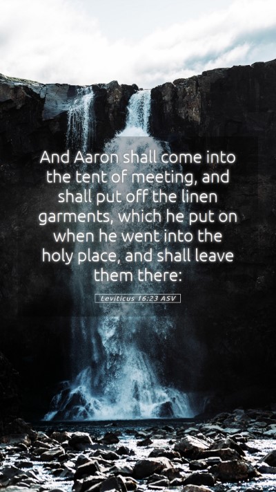 Picture 05 - Leviticus 16:23 ASV Mobile Phone Wallpaper - And Aaron shall come into the tent of meeting, - Mobile Bible Verse Wallpaper