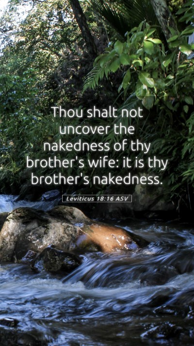 Picture 05 - Leviticus 18:16 ASV Mobile Phone Wallpaper - Thou shalt not uncover the nakedness of thy - Mobile Bible Verse Wallpaper