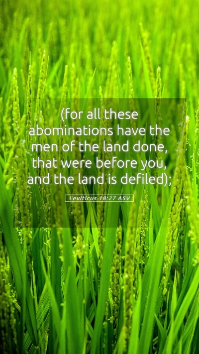 Picture 05 - Leviticus 18:27 ASV Mobile Phone Wallpaper - (for all these abominations have the men of the - Mobile Bible Verse Wallpaper