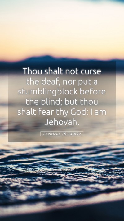 Picture 05 - Leviticus 19:14 ASV Mobile Phone Wallpaper - Thou shalt not curse the deaf, nor put a - Mobile Bible Verse Wallpaper