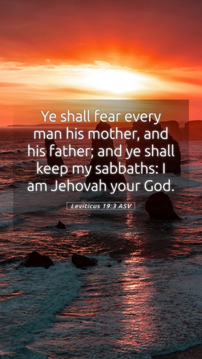 Picture 05 - Leviticus 19:3 ASV Mobile Phone Wallpaper - Ye shall fear every man his mother, and his - Mobile Bible Verse Wallpaper