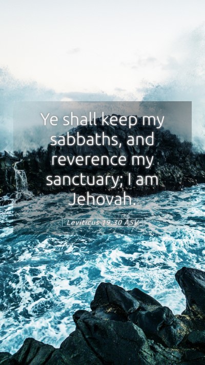 Picture 05 - Leviticus 19:30 ASV Mobile Phone Wallpaper - Ye shall keep my sabbaths, and reverence my - Mobile Bible Verse Wallpaper