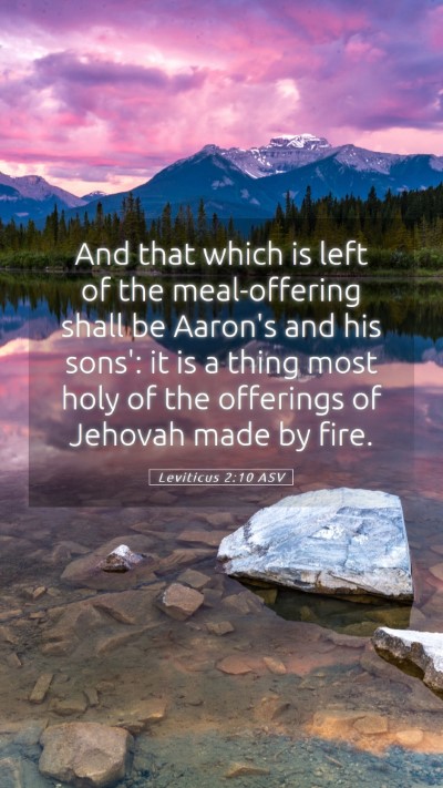 Picture 05 - Leviticus 2:10 ASV Mobile Phone Wallpaper - And that which is left of the meal-offering shall - Mobile Bible Verse Wallpaper