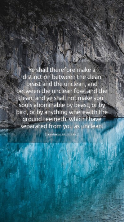 Picture 05 - Leviticus 20:25 ASV Mobile Phone Wallpaper - Ye shall therefore make a distinction between the - Mobile Bible Verse Wallpaper