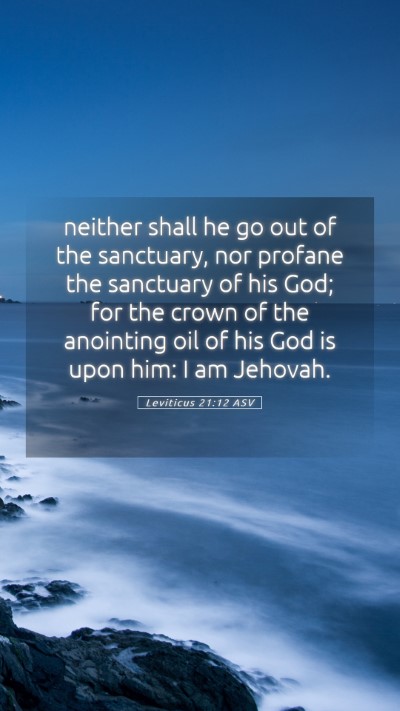 Picture 05 - Leviticus 21:12 ASV Mobile Phone Wallpaper - neither shall he go out of the sanctuary, nor - Mobile Bible Verse Wallpaper
