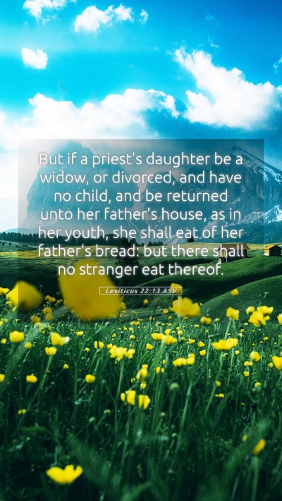 Picture 05 - Leviticus 22:13 ASV Mobile Phone Wallpaper - But if a priest's daughter be a widow, or - Mobile Bible Verse Wallpaper