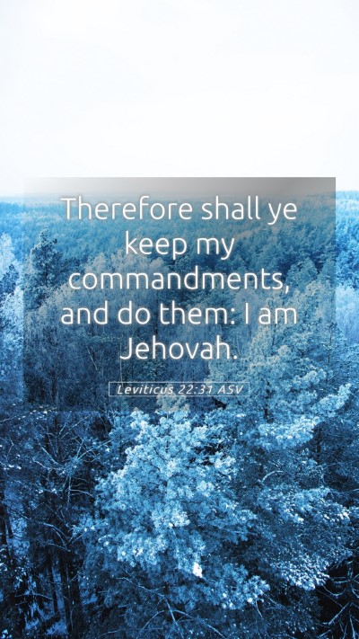 Picture 05 - Leviticus 22:31 ASV Mobile Phone Wallpaper - Therefore shall ye keep my commandments, and do - Mobile Bible Verse Wallpaper