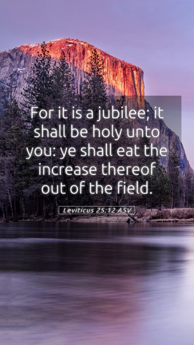 Picture 05 - Leviticus 25:12 ASV Mobile Phone Wallpaper - For it is a jubilee; it shall be holy unto you: - Mobile Bible Verse Wallpaper