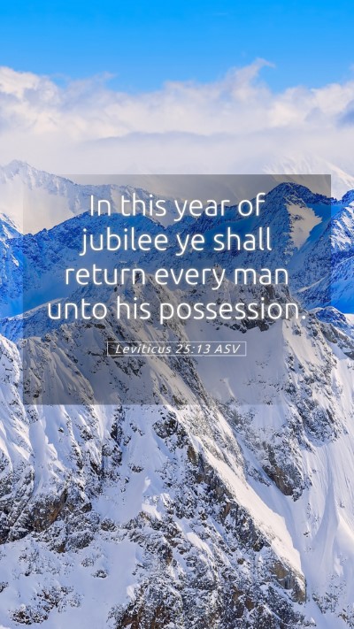 Picture 05 - Leviticus 25:13 ASV Mobile Phone Wallpaper - In this year of jubilee ye shall return every man - Mobile Bible Verse Wallpaper