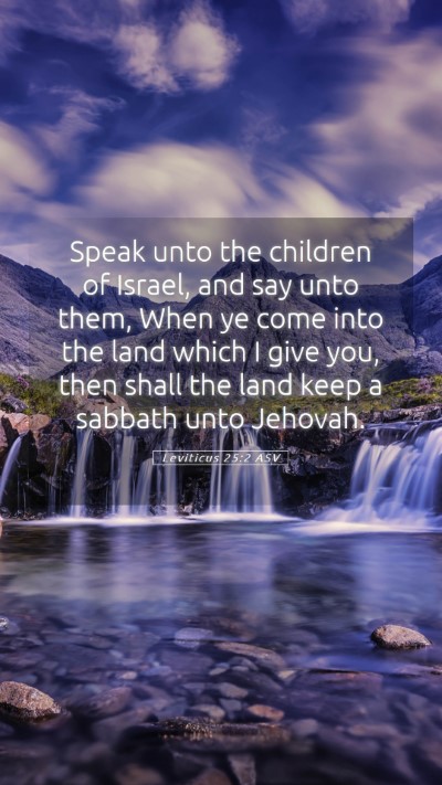Picture 05 - Leviticus 25:2 ASV Mobile Phone Wallpaper - Speak unto the children of Israel, and say unto - Mobile Bible Verse Wallpaper