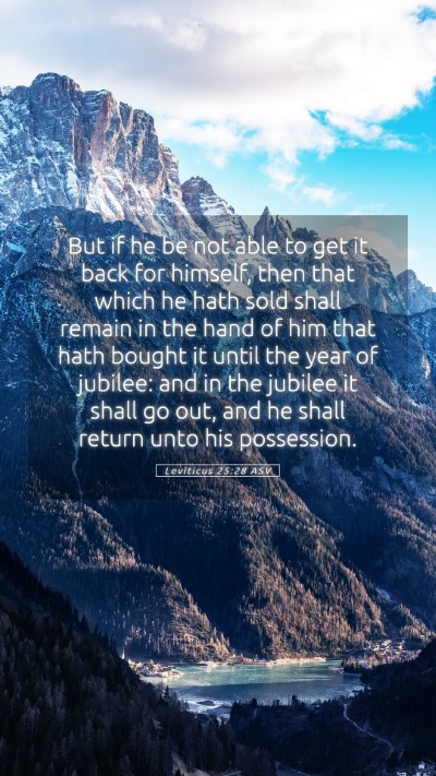 Picture 05 - Leviticus 25:28 ASV Mobile Phone Wallpaper - But if he be not able to get it back for himself, - Mobile Bible Verse Wallpaper