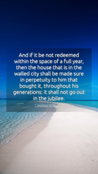 Picture 05 - Leviticus 25:30 ASV Mobile Phone Wallpaper - And if it be not redeemed within the space of a - Mobile Bible Verse Wallpaper