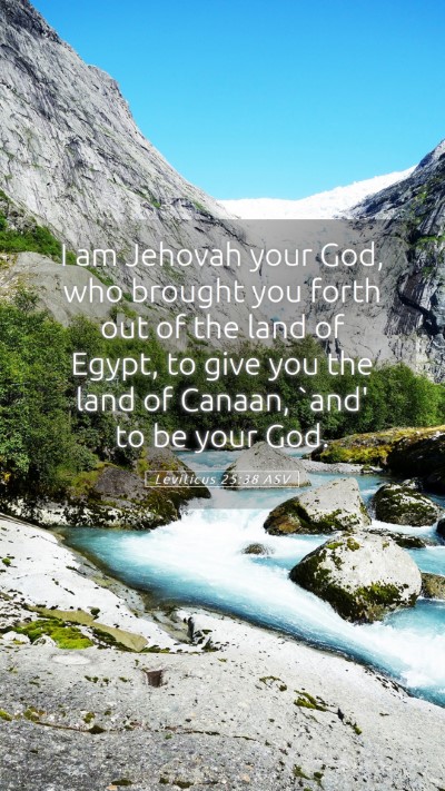Picture 05 - Leviticus 25:38 ASV Mobile Phone Wallpaper - I am Jehovah your God, who brought you forth out - Mobile Bible Verse Wallpaper