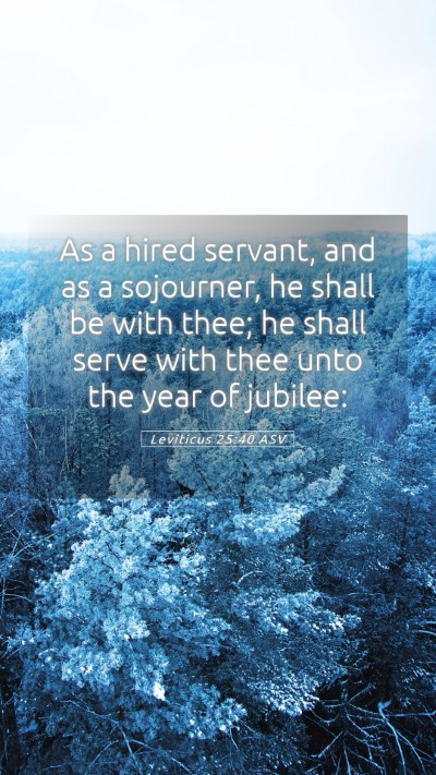 Picture 05 - Leviticus 25:40 ASV Mobile Phone Wallpaper - As a hired servant, and as a sojourner, he shall - Mobile Bible Verse Wallpaper