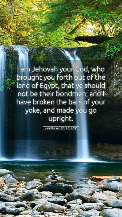 Picture 05 - Leviticus 26:13 ASV Mobile Phone Wallpaper - I am Jehovah your God, who brought you forth out - Mobile Bible Verse Wallpaper