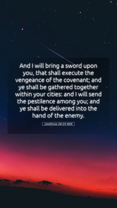 Picture 05 - Leviticus 26:25 ASV Mobile Phone Wallpaper - And I will bring a sword upon you, that shall - Mobile Bible Verse Wallpaper